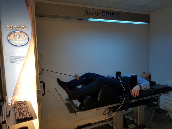 A Wolverhampton patient being treated with idd therapy at back2fitness physiotherapy